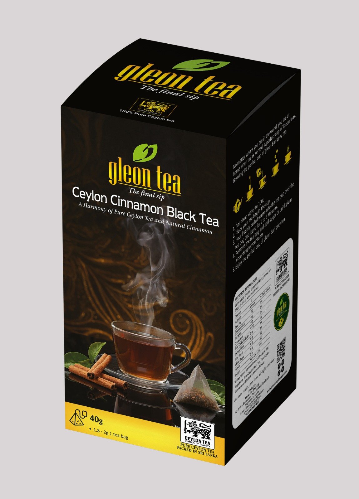 Ceylon Cinnamon Black Tea 40g 20Tea Bags - Image 3